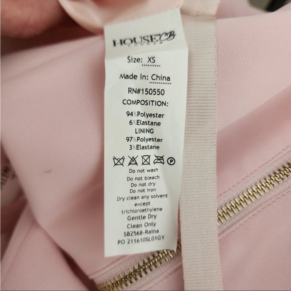 RARE House Of CB ‘Raina’ Baby Pink Dress Long Sleeves NWOT - Picture 5 of 8
